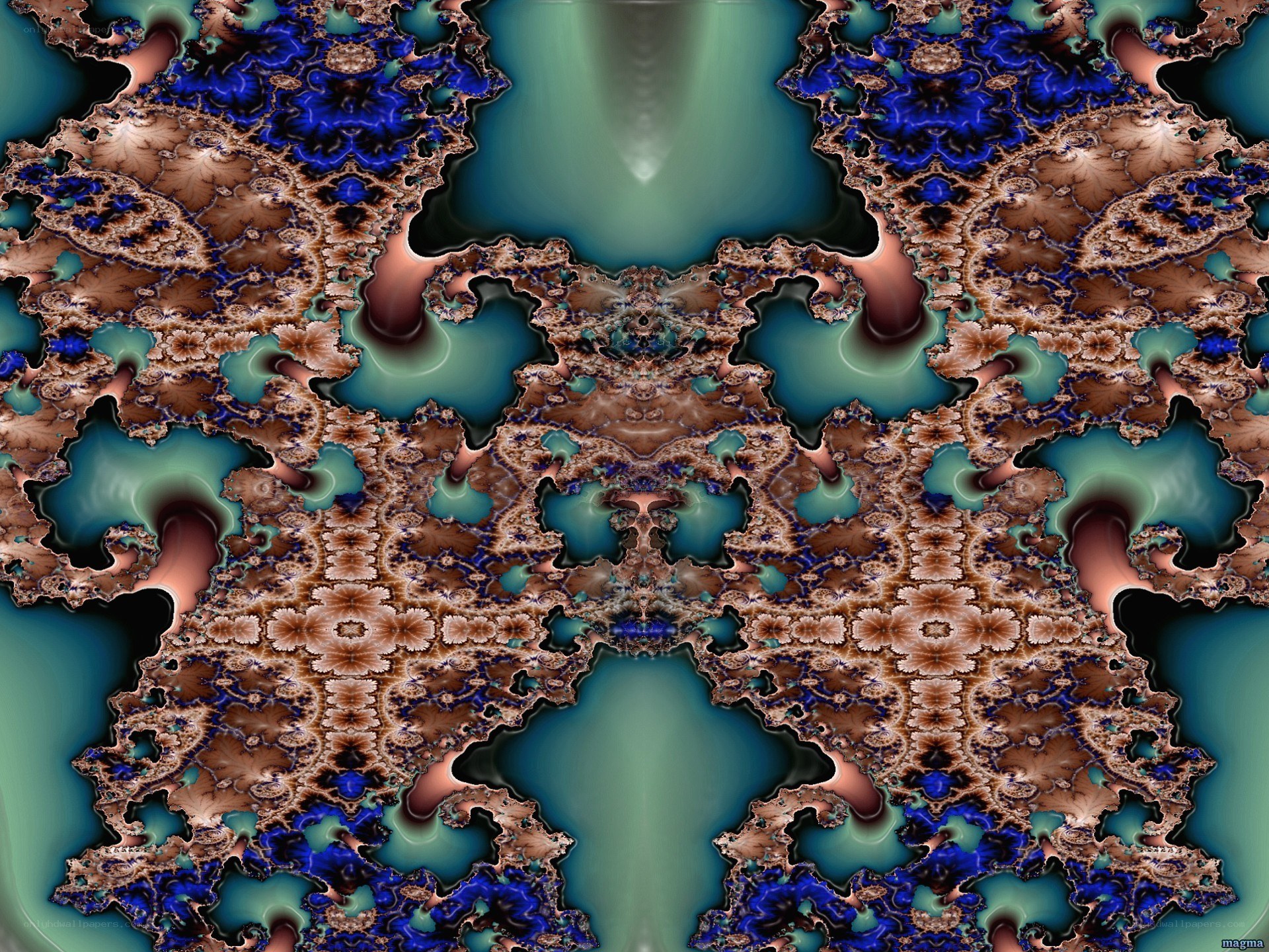 Fractal pattern with blue and brown tones