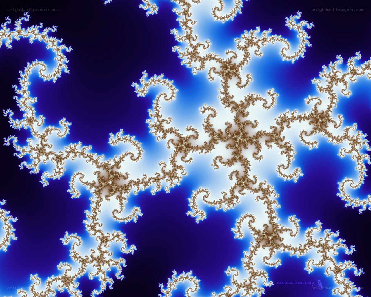 Fractal pattern with blue and gold