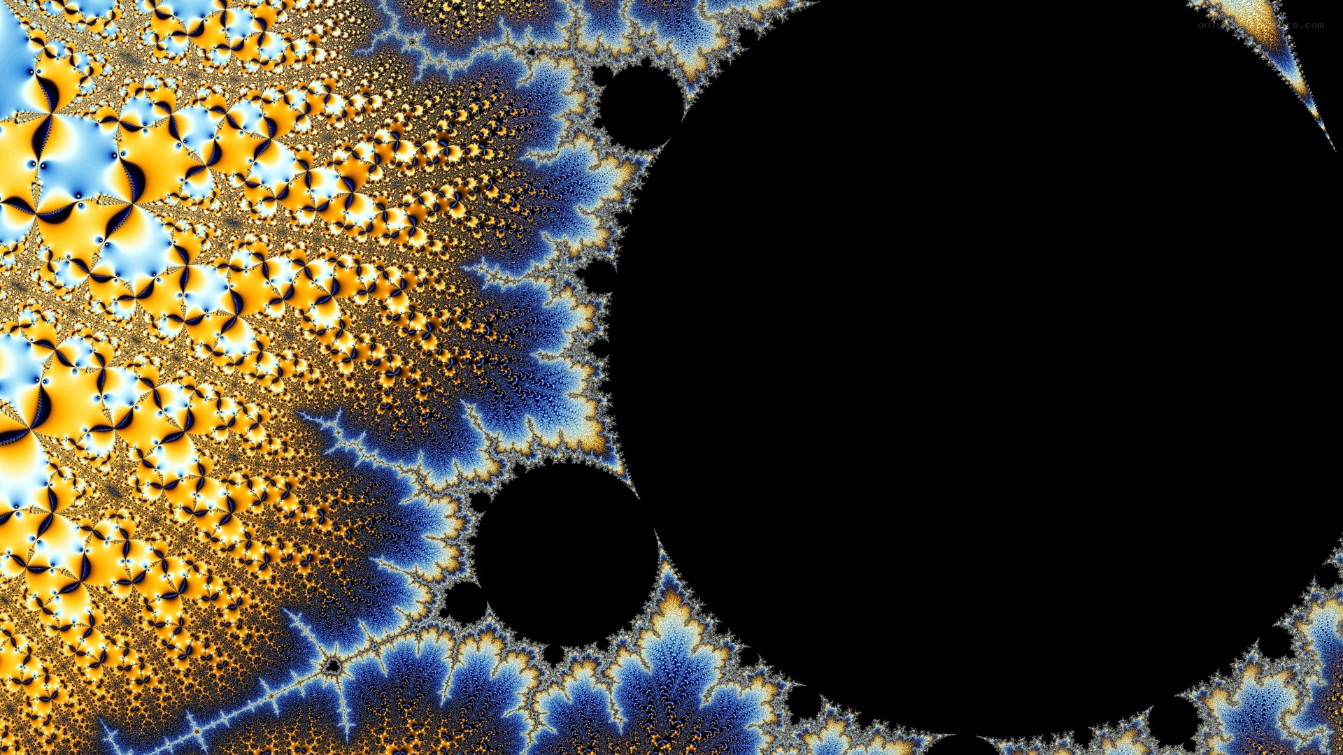 fractal pattern with blue and gold