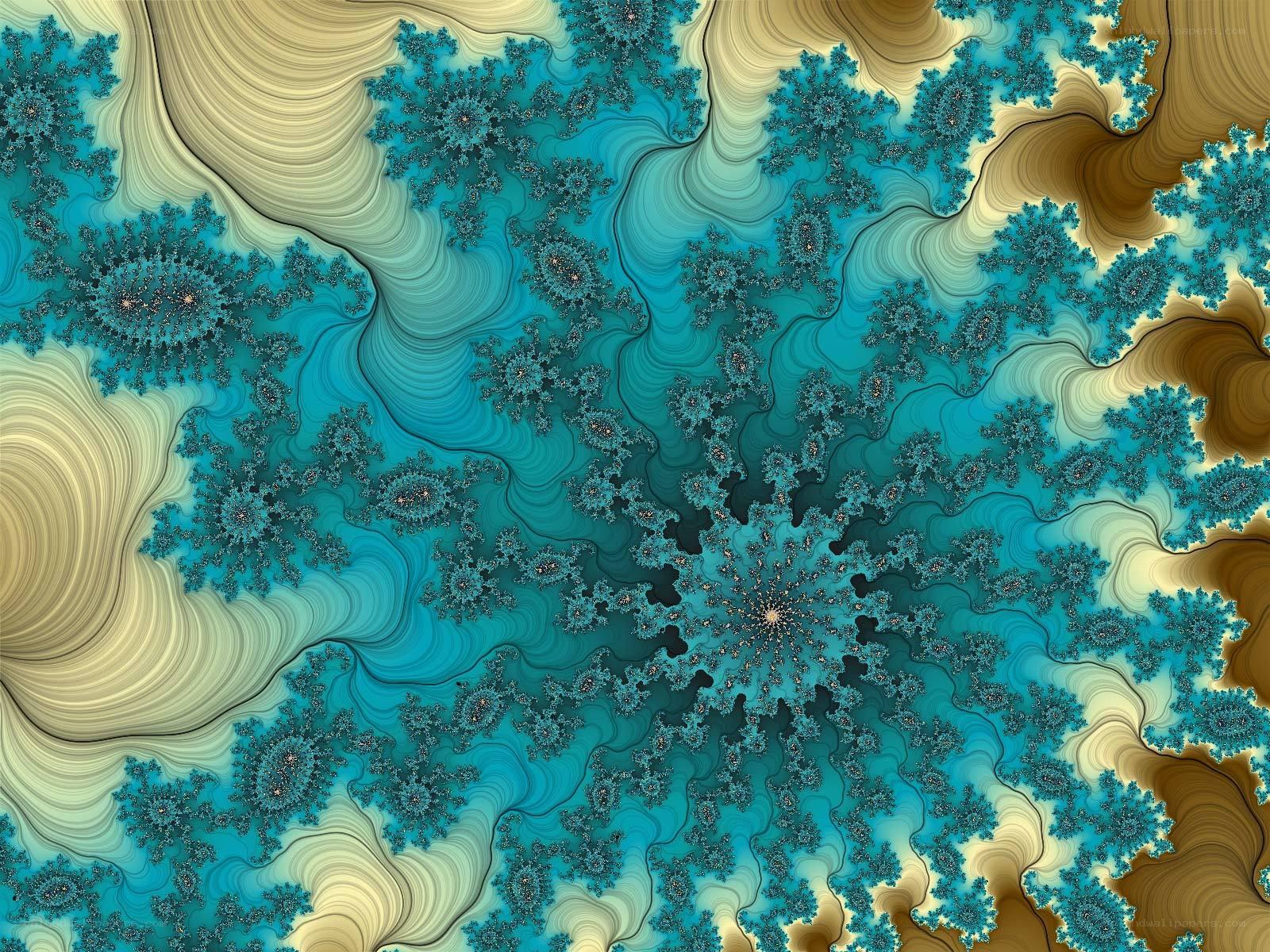 fractal pattern with blue and gold