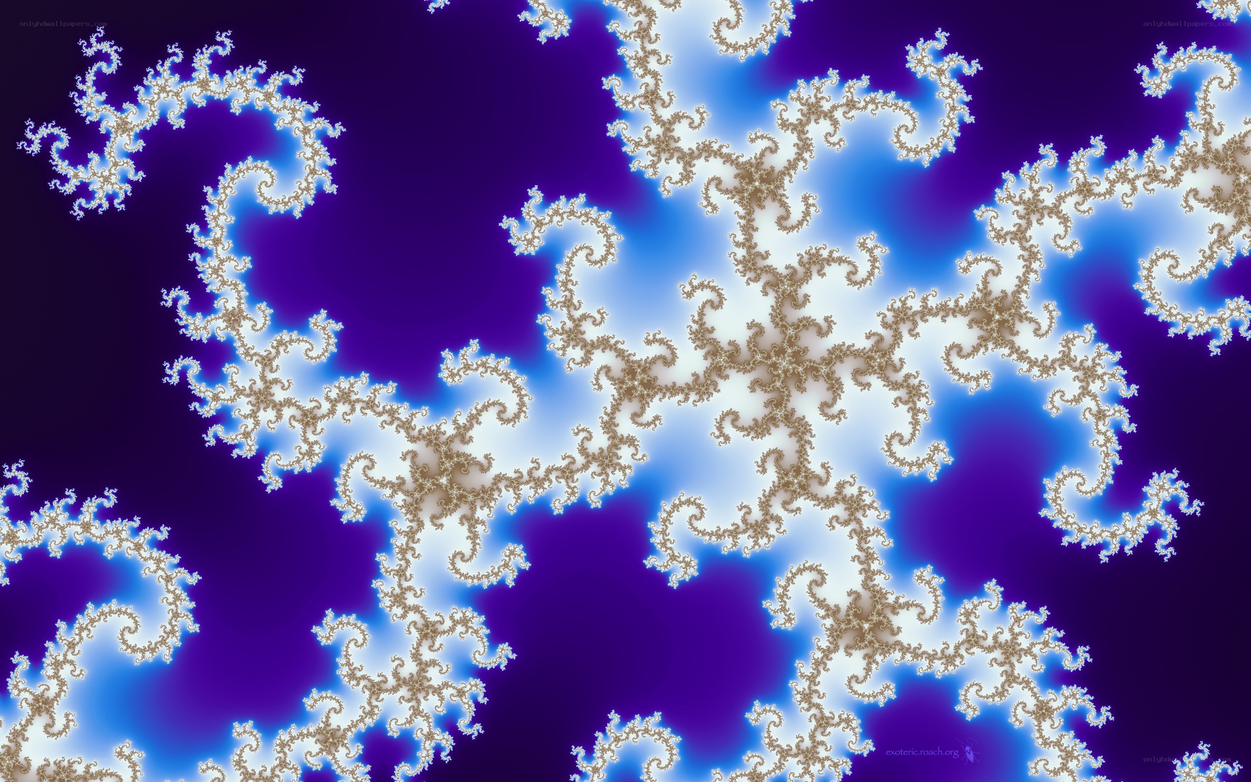 fractal pattern with blue and gold