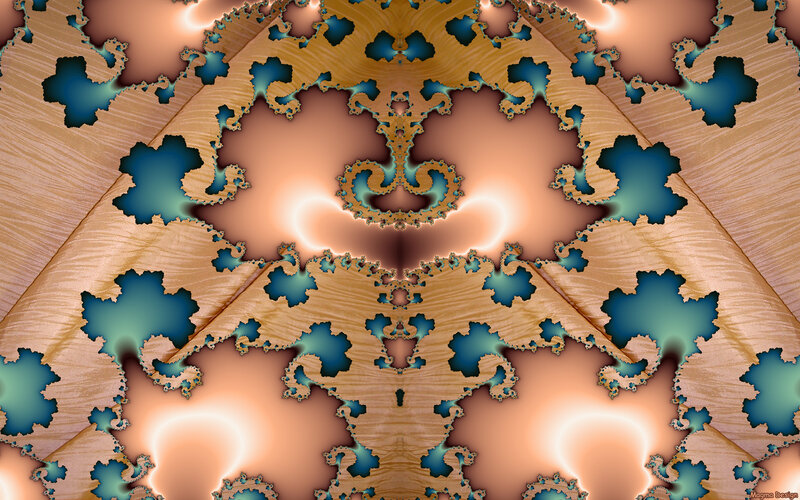 Fractal pattern with blue and gold