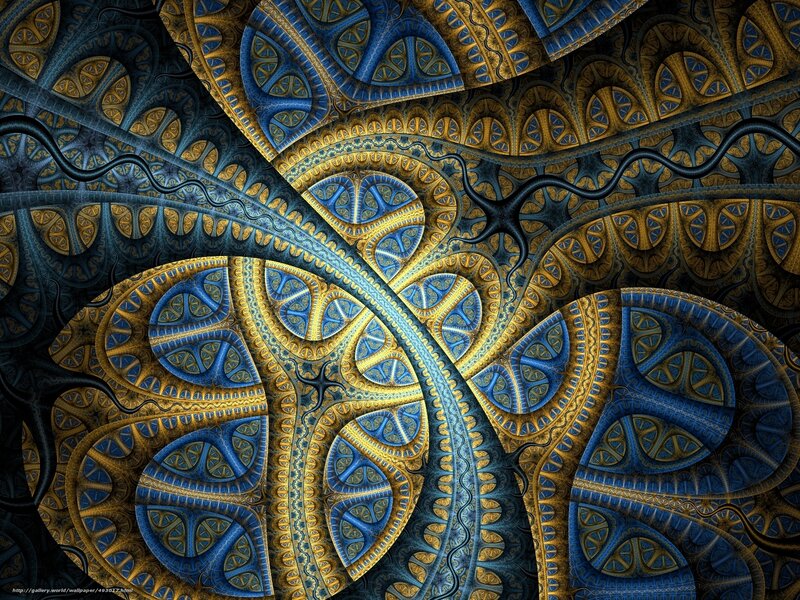 Fractal Pattern with Blue and Gold — Complex