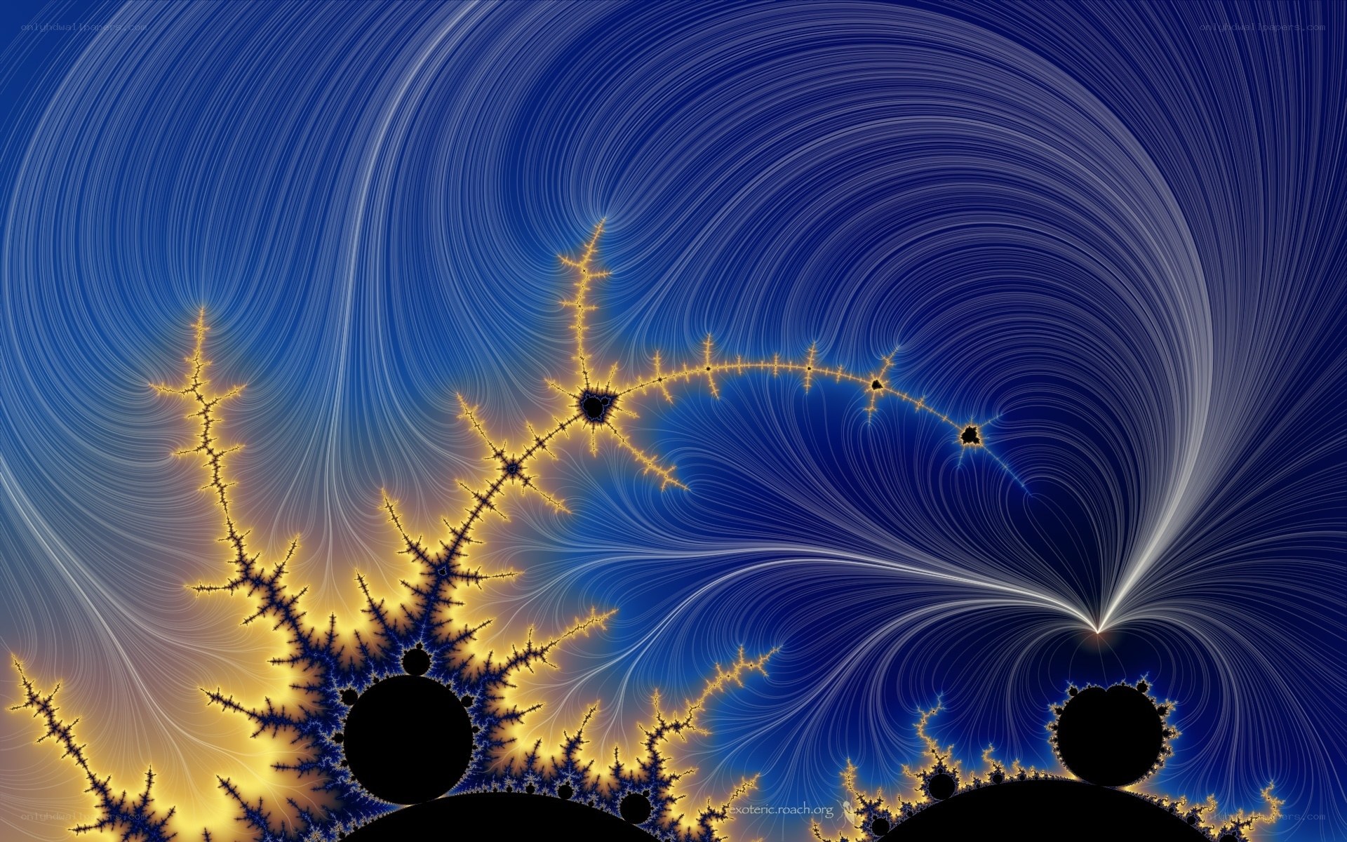 Fractal pattern with blue and gold