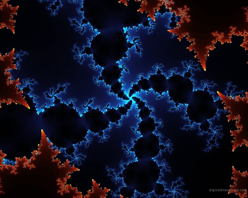 Fractal pattern with blue and orange colors