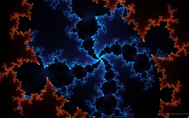 Fractal Pattern with Blue and Orange — Dramatic