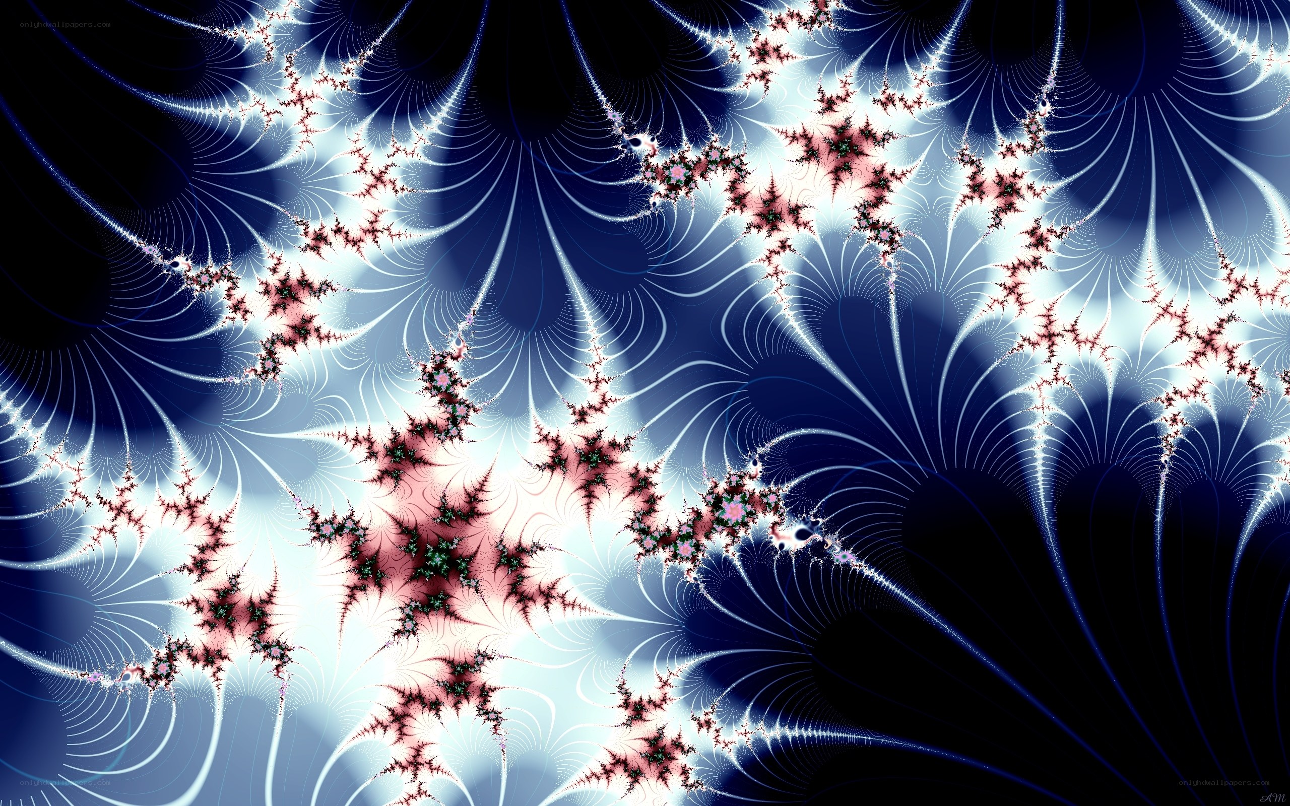 fractal pattern with blue and pink hues