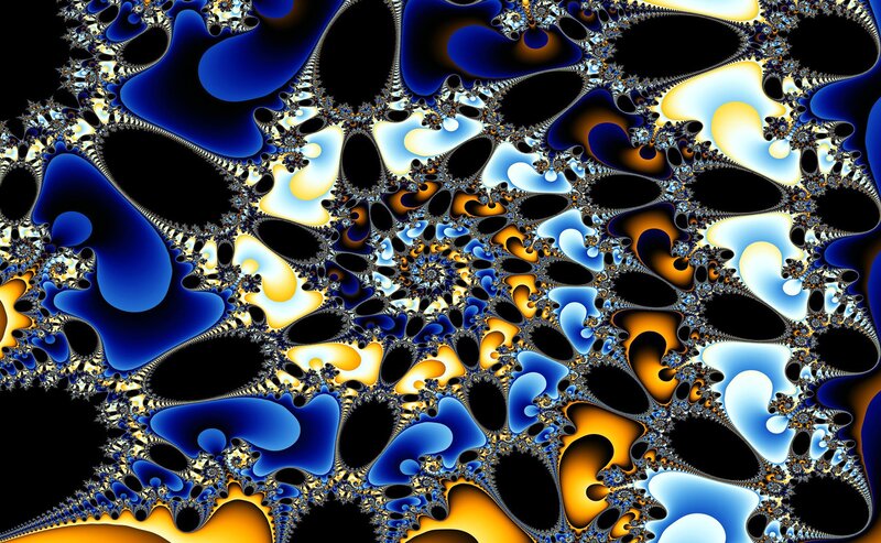 Fractal Pattern with Blue and Yellow