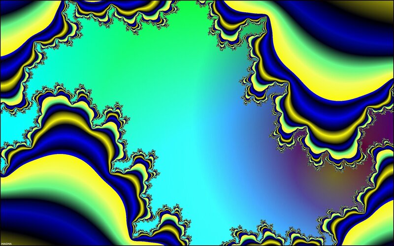 Fractal Pattern with Blue and Yellow — Vibrant