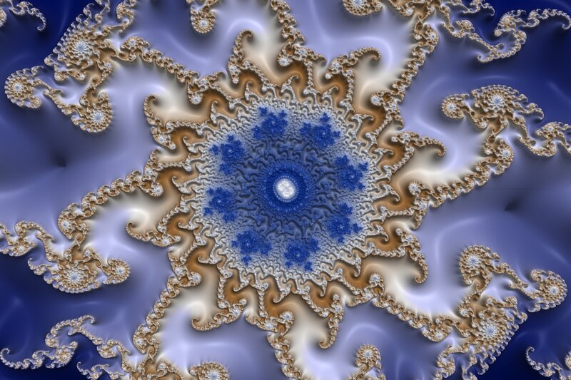 Fractal Pattern with Blue Center — Hypnotic