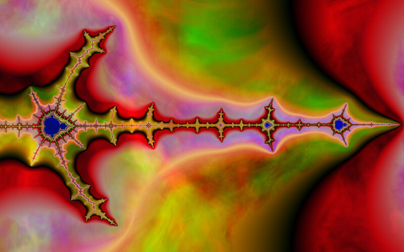 Fractal Pattern with Blue Centers — Red
