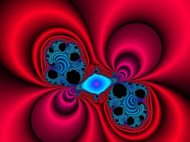 Fractal Pattern with Blue Centers