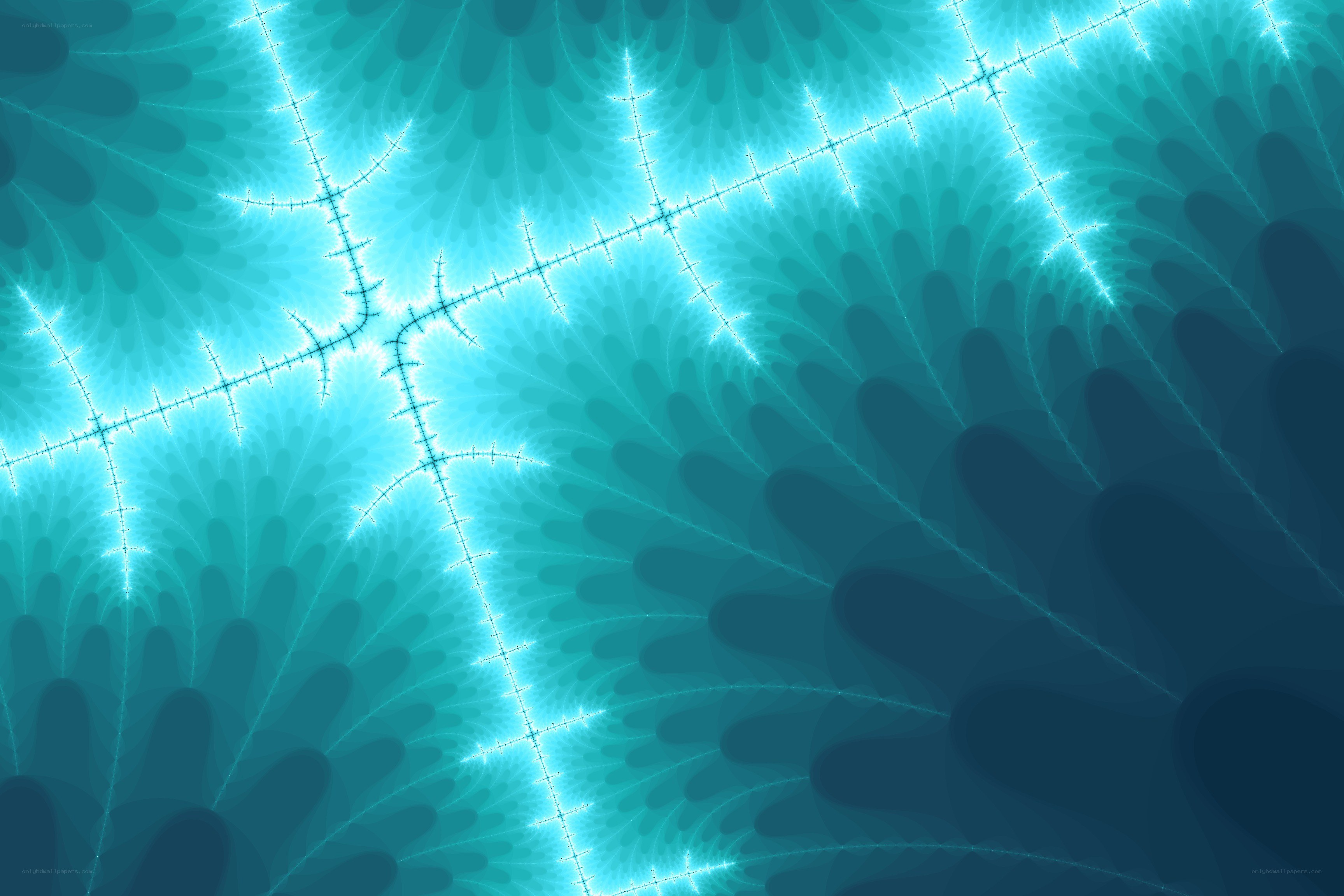 fractal pattern with blue light