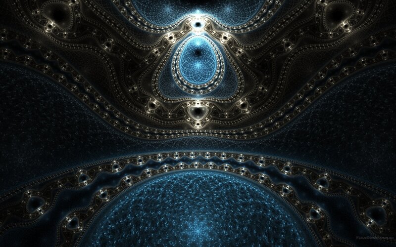 Fractal Pattern with Blue Lights