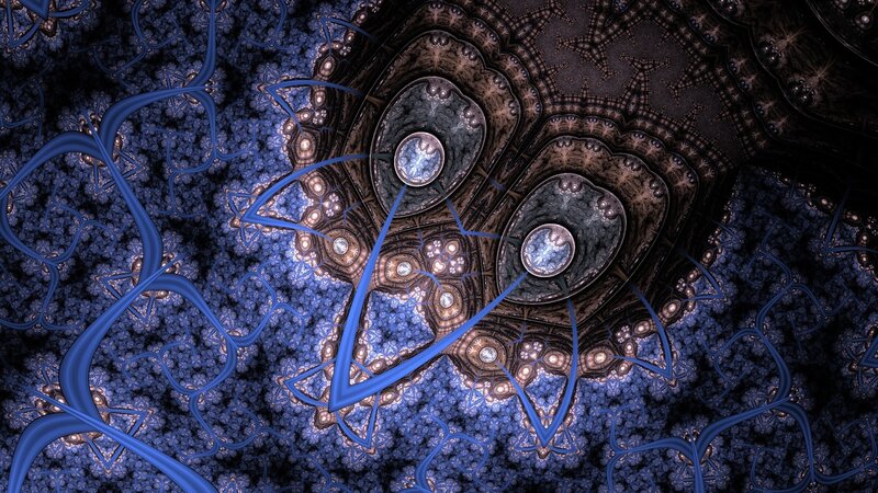 Fractal Pattern with Blue Lines