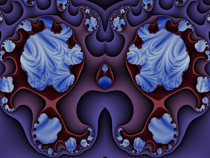 Fractal Pattern with Blue Shapes — Symmetrical