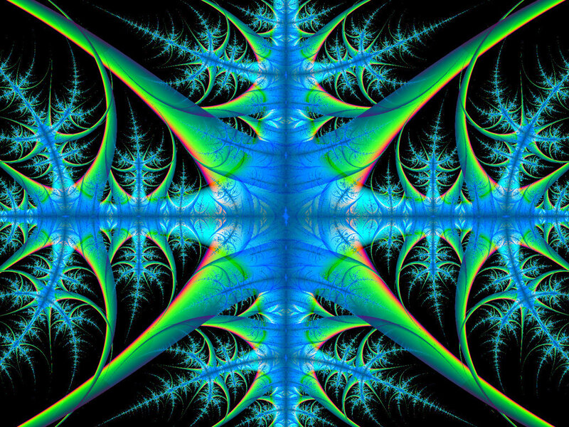 Fractal Pattern with Branches — Blue