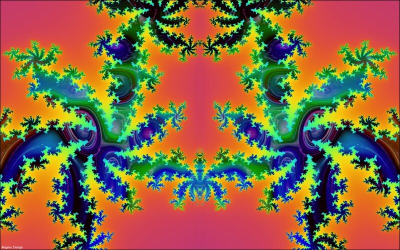 Fractal Pattern with Branches — Red