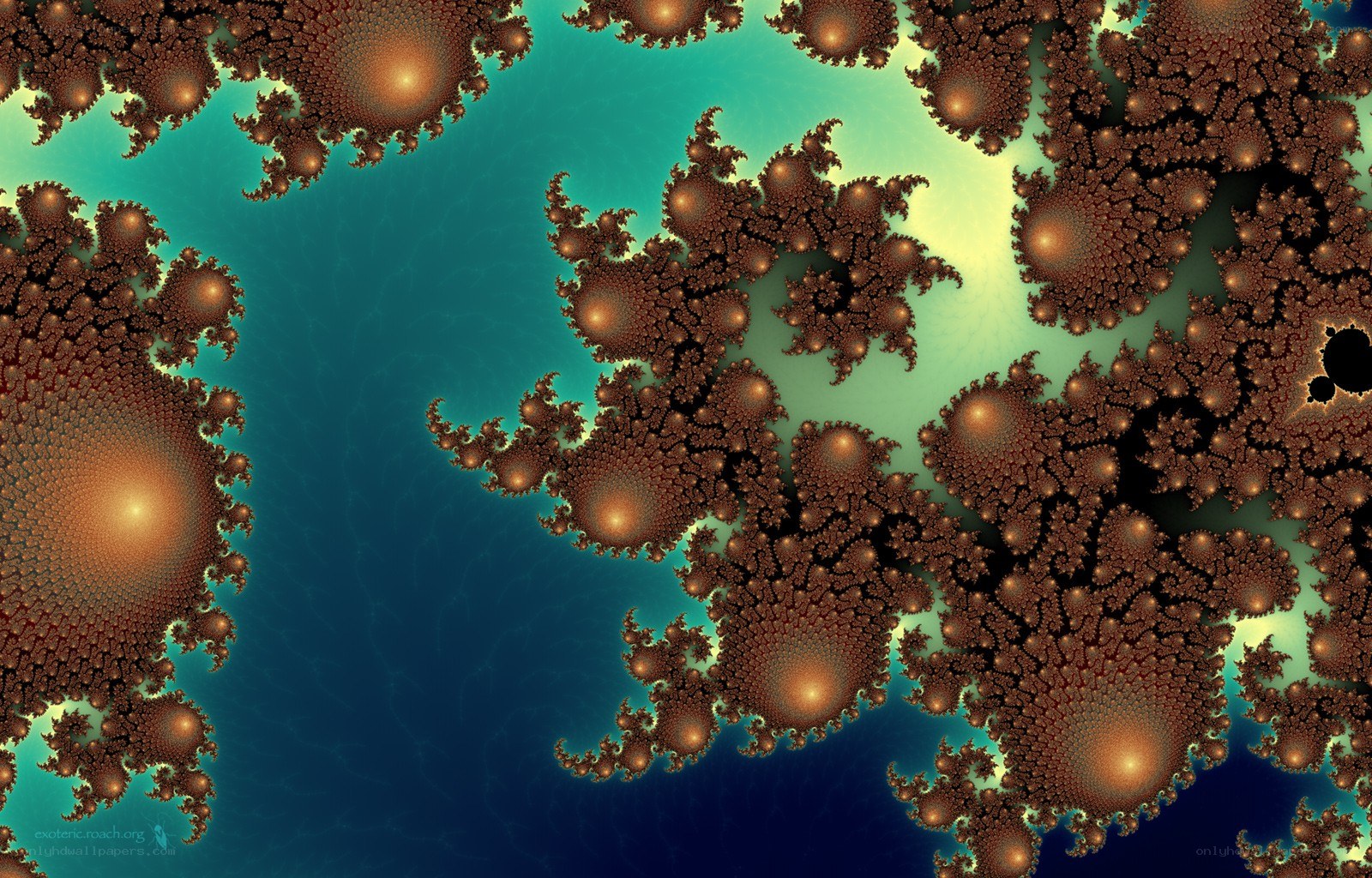 Fractal pattern with brown and teal colors
