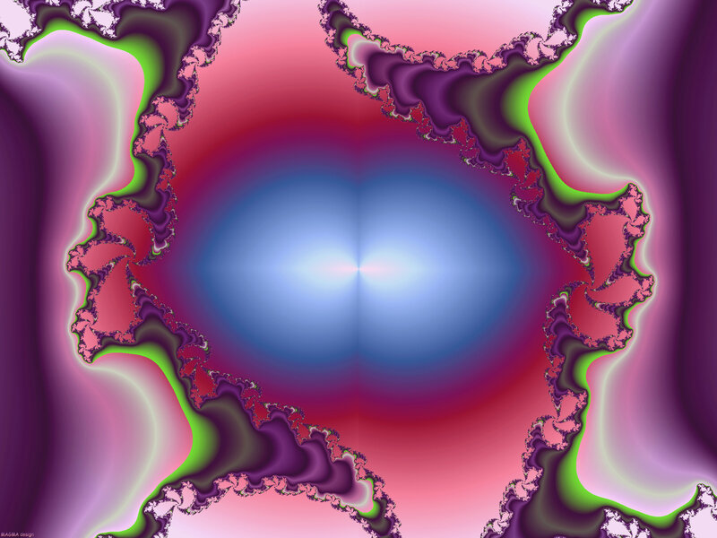 Fractal Pattern with Central Blue