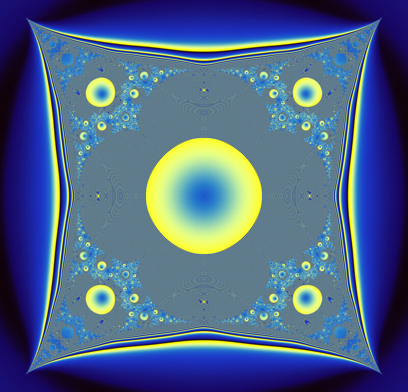 Fractal Pattern with Central Circle — Blue