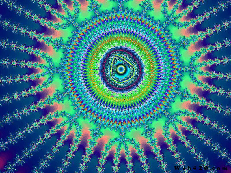 Fractal Pattern with Central Eye — Blue