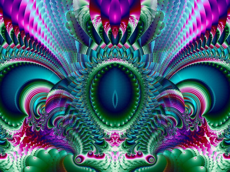 Fractal Pattern with Central Eye — Green