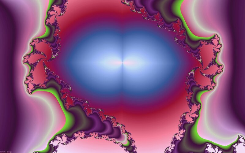 Fractal Pattern with Central Light — Blue