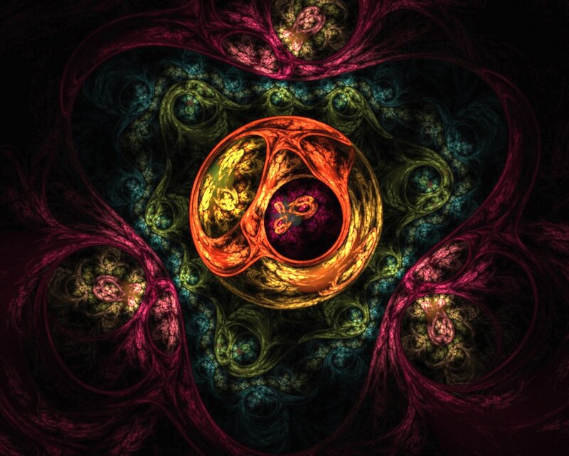 Fractal Pattern with Central Orb