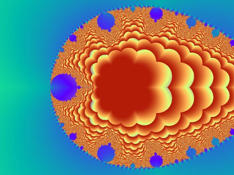 Fractal Pattern with Central Shape — Blue