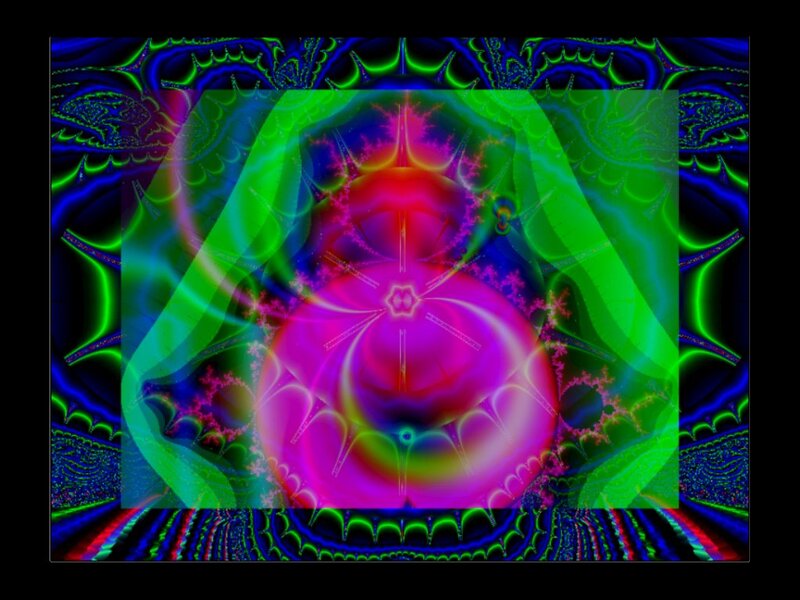 Fractal Pattern with Central Sphere — Green