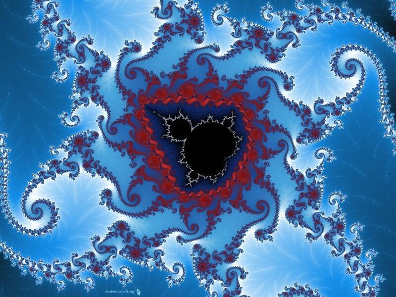 Fractal Pattern with Central Void — Blue, Hypnotic, Digital Art