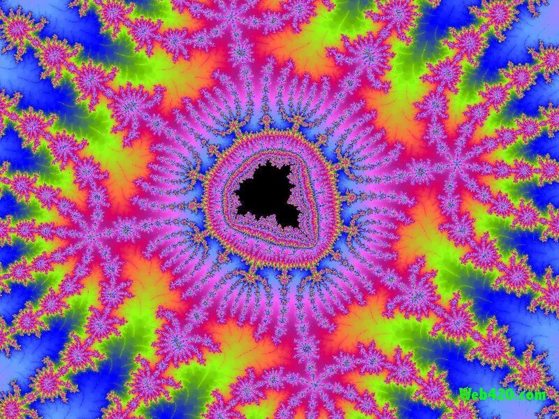 Fractal Pattern with Central Void — Blue, Vibrant