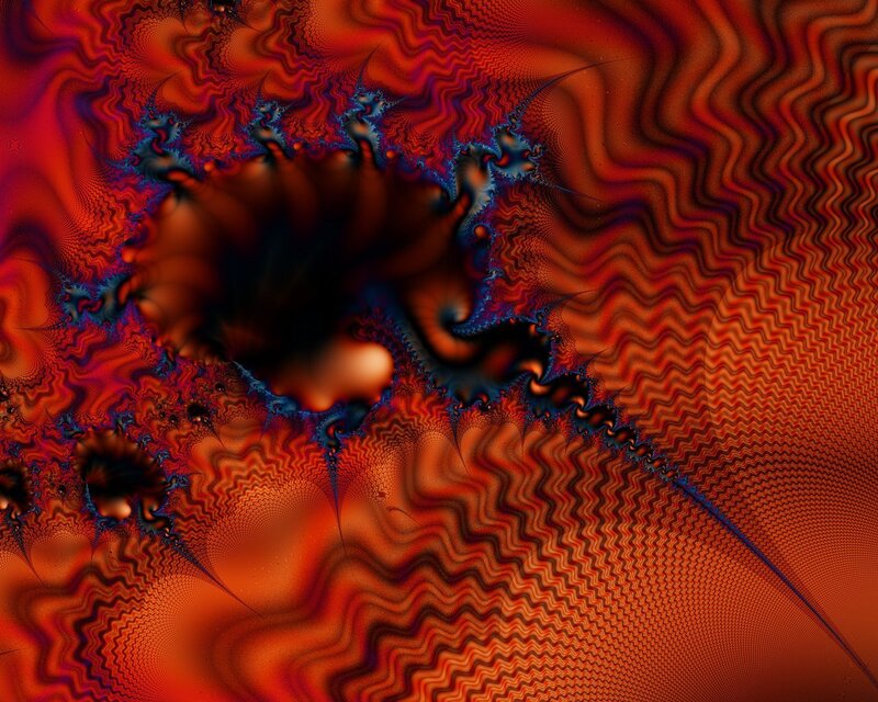 Fractal Pattern with Central Void — Red, Intense