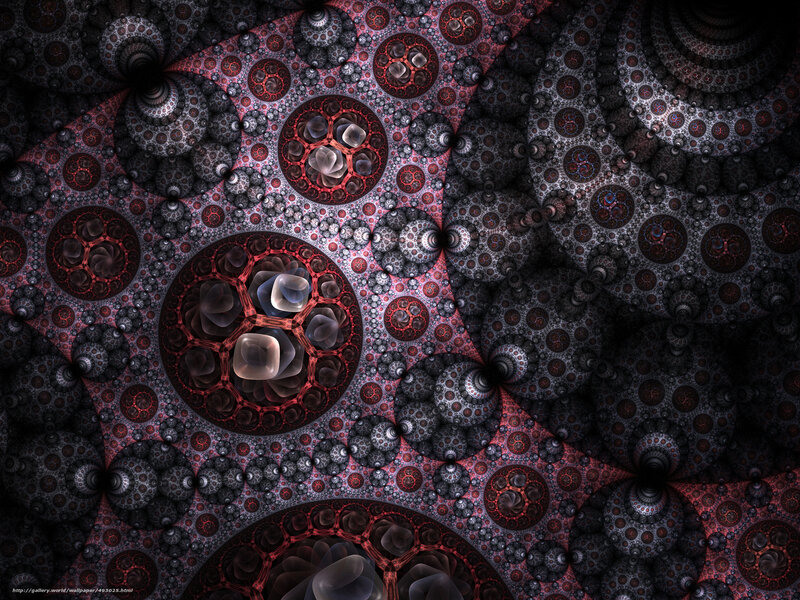 Fractal Pattern with Circles — Black, Complex, Digital Art