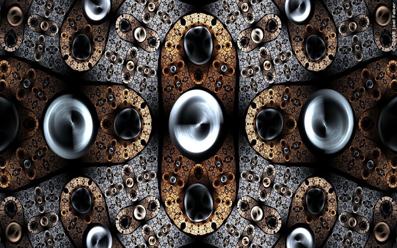 Fractal Pattern with Circles — Black, Complex
