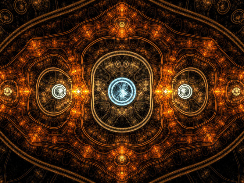 Fractal Pattern with Circles — Black, Hypnotic, Digital Art, Orbs