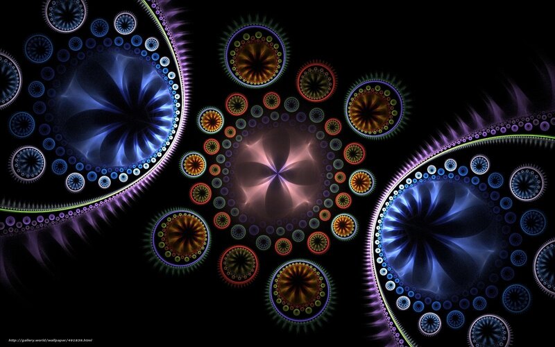 Fractal Pattern with Circles — Black, Hypnotic