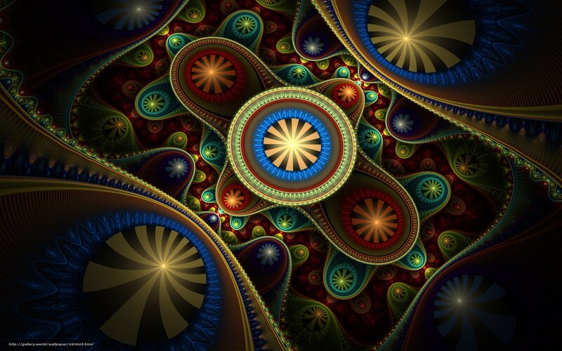 Fractal Pattern with Circles — Blue, Hypnotic, Digital Art