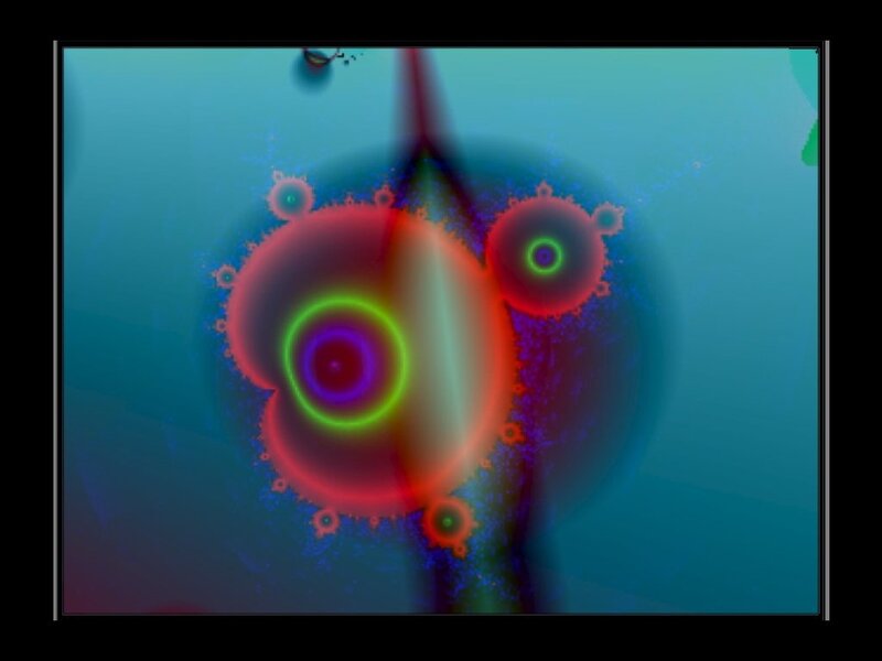Fractal Pattern with Circles — Blue, Hypnotic