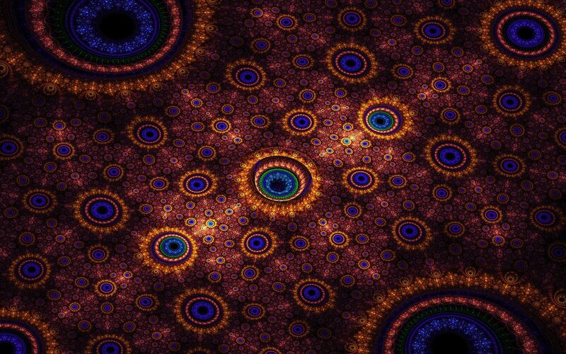 Fractal Pattern with Circles — Blue