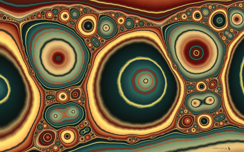 Fractal Pattern with Circles — Brown, Hypnotic