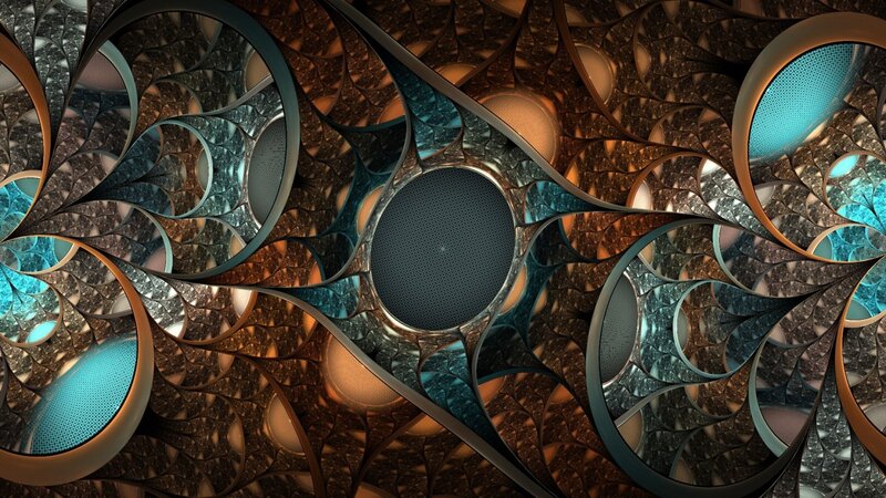 Fractal Pattern with Circles — Brown