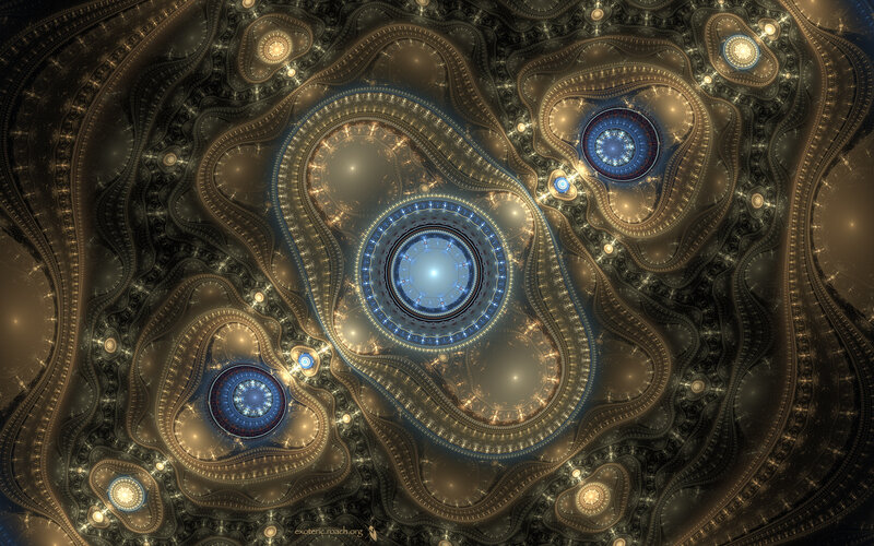 Fractal Pattern with Circles — Gold
