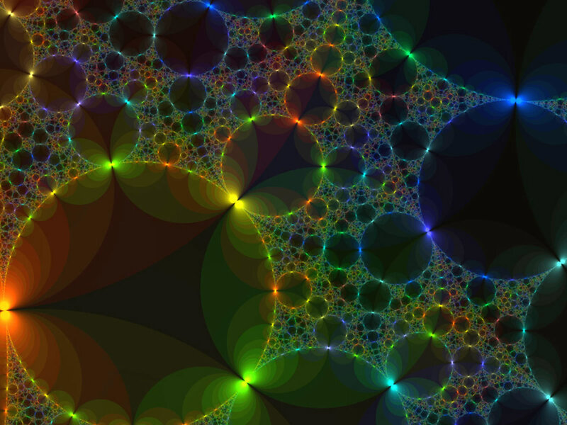 Fractal Pattern with Circles — Green, Hypnotic, Abstract, Stars