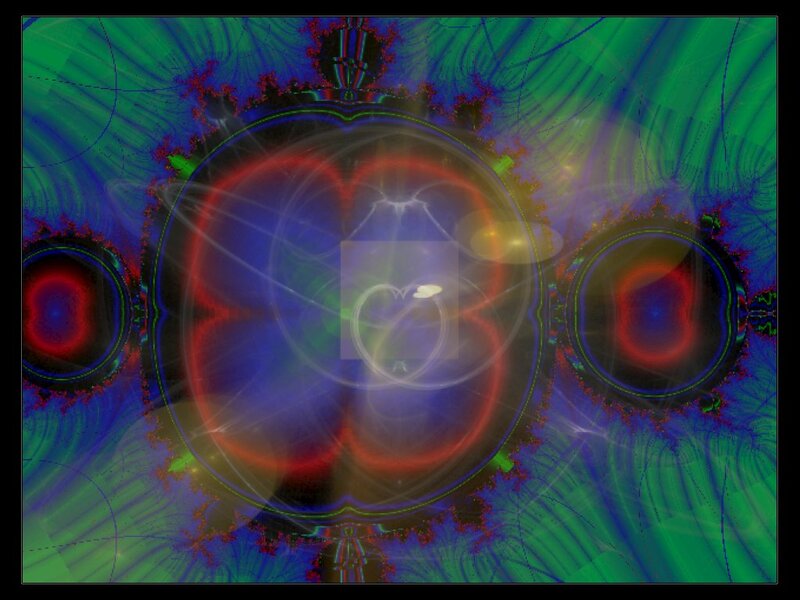 Fractal Pattern with Circles — Green, Hypnotic, Abstract