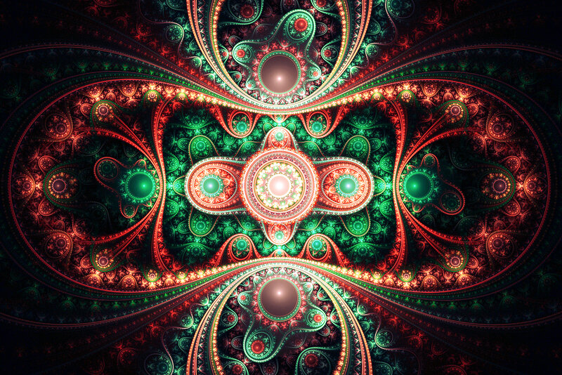 Fractal Pattern with Circles — Green
