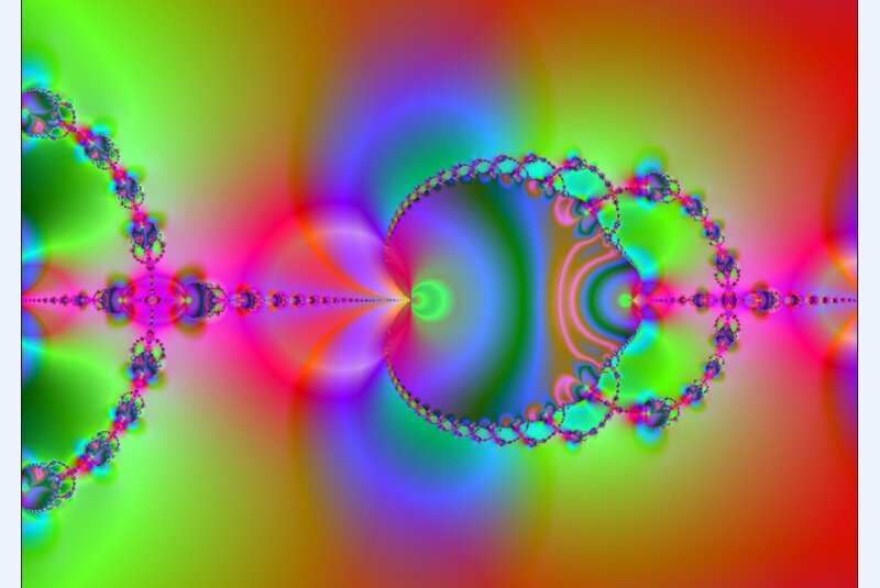 Fractal Pattern with Circles — Green, Vibrant, Abstract