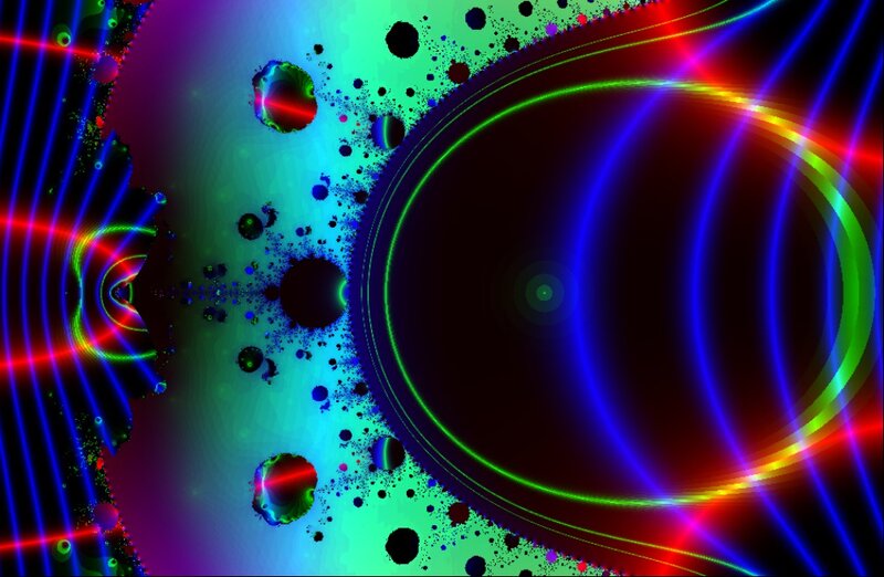 Fractal Pattern with Circles — Green, Vibrant