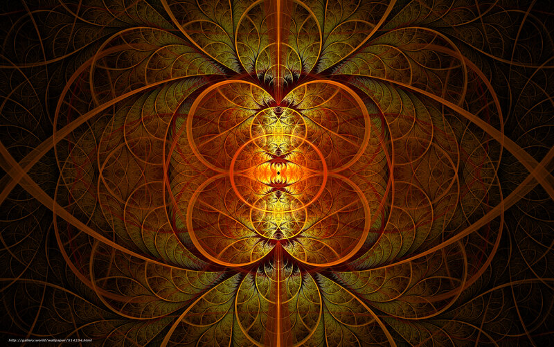 Fractal Pattern with Circles — Orange, Hypnotic